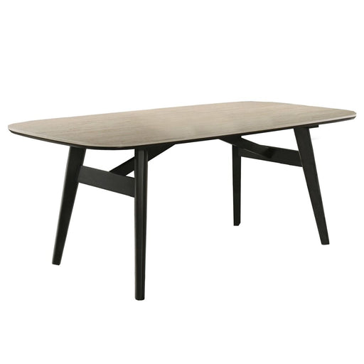 Lark - Dining Table - Travertine / Black - R&R Furniture Gallery (Fountain Valley, CA)