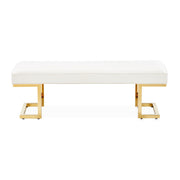 Belmont Place - Bed Bench - White / Gold - R&R Furniture Gallery (Fountain Valley, CA)