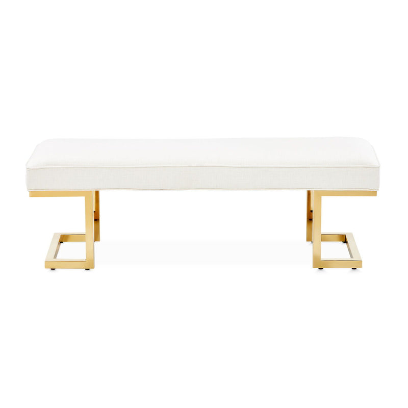 Belmont Place - Bed Bench - White / Gold - R&R Furniture Gallery (Fountain Valley, CA)