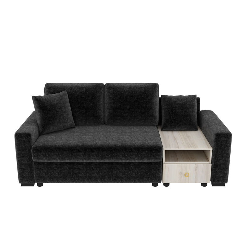Noble House modular sofa with storage armrest and center console, featuring plush cushions and modern stationary design.