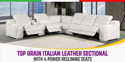 1116 - Power Reclining Italian Leather Sectional - R&R Furniture Gallery (Fountain Valley, CA)