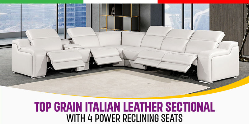 1116 - Power Reclining Italian Leather Sectional - R&R Furniture Gallery (Fountain Valley, CA)