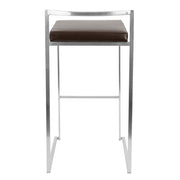 Lumi Source Fuji contemporary stackable barstool set with sleek modern design and wooden legs, ideal for stylish bar or kitchen seating.