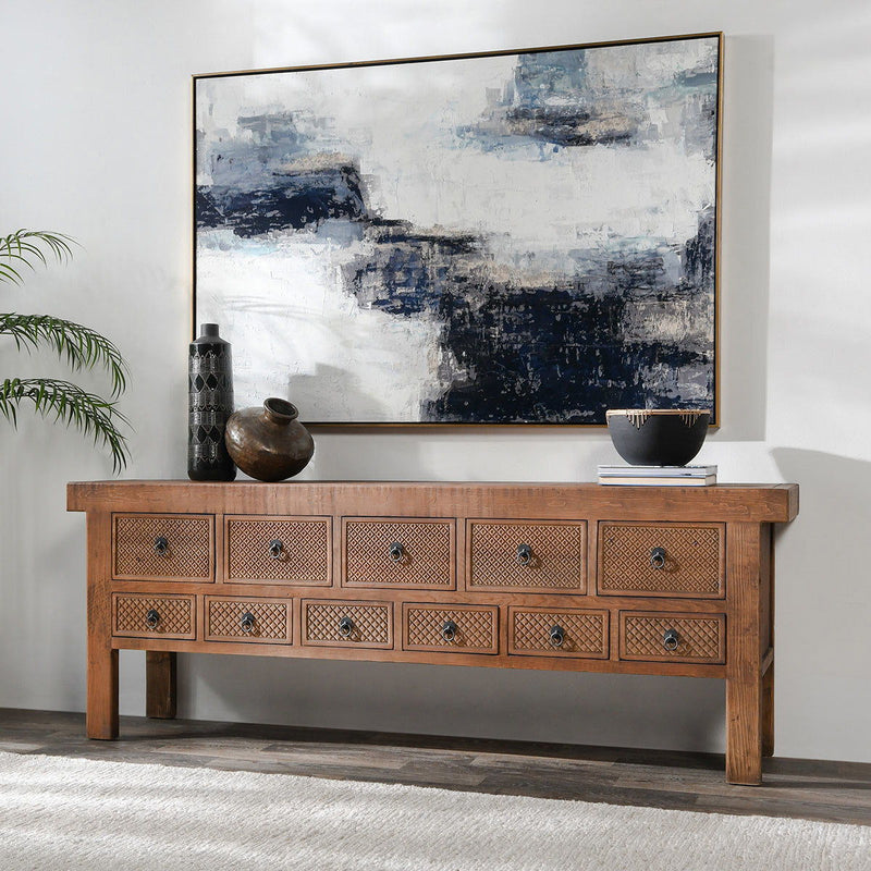 Lahey - 11 Drawer Console Table - R&R Furniture Gallery (Fountain Valley, CA)