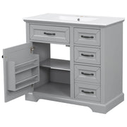 36" Bathroom Vanity With Sink, 2 Tip-Out Drawers, Soft Close Hinges - R&R Furniture Gallery (Fountain Valley, CA)