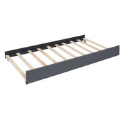 Upholstered Platform Bed With Brick Pattern Headboard And Twin Long Size Trundle - R&R Furniture Gallery (Fountain Valley, CA)