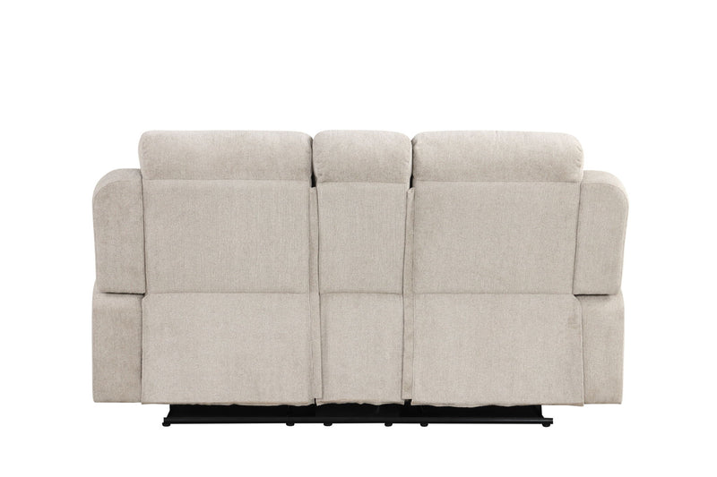 Galya - Motion Loveseat With Console - Light Gray