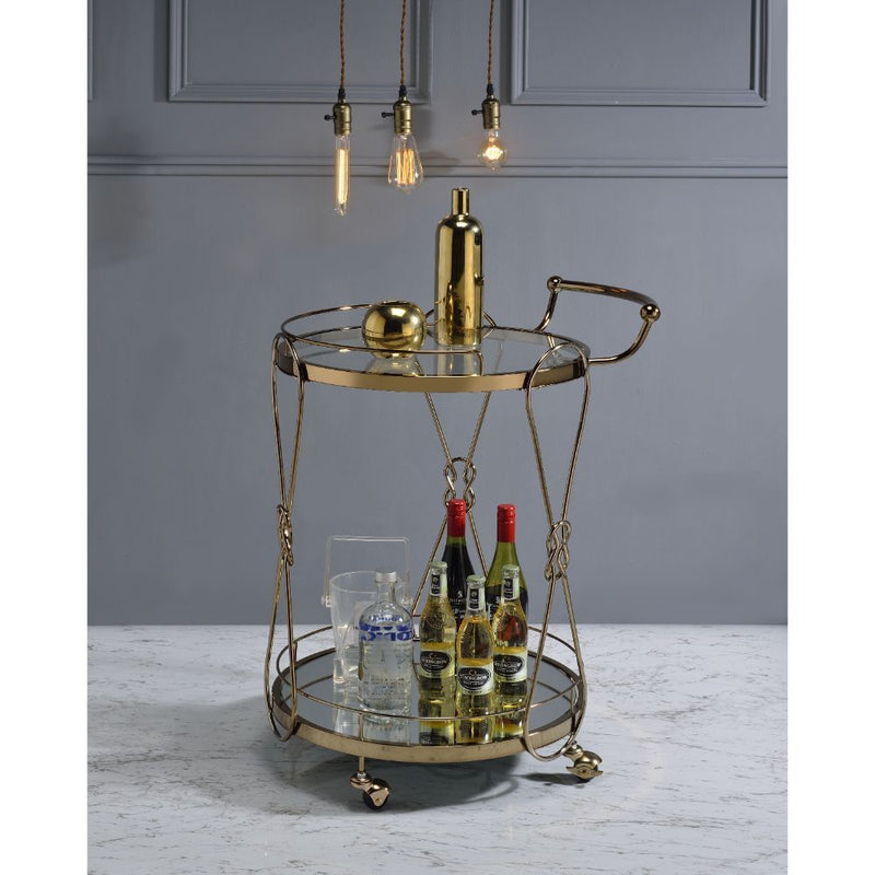 Zekera - Serving Cart - Champagne - R&R Furniture Gallery (Fountain Valley, CA)