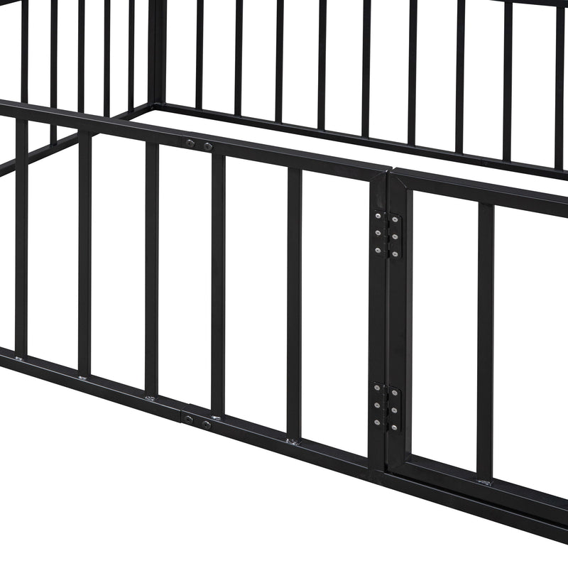 Metal Floor Bed Frame With Fence And Door - R&R Furniture Gallery (Fountain Valley, CA)