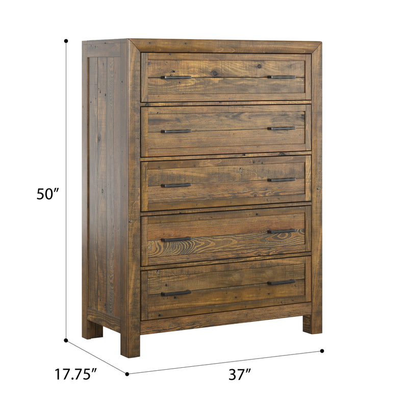 5 Drawer Chest With - Brown - R&R Furniture Gallery (Fountain Valley, CA)