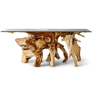 Center Root - 74" x 17" Console Table - Brown