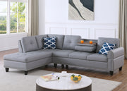Irine - Sectional Sofa With Ottoman - Gray - R&R Furniture Gallery (Fountain Valley, CA)