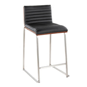 Set of two Lumi Source Mason Mara contemporary fixed height counter stools with sleek design and modern wooden legs.