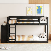 DreamHaus bunk bed with four drawers and three shelves, showcasing a sturdy wood frame and ample storage options inside a child's bedroom.