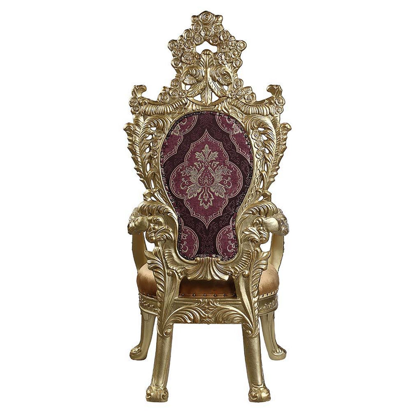 Bernadette - Arm Chair (Set of 2) - Pattern Fabric & Gold - R&R Furniture Gallery (Fountain Valley, CA)