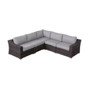 Contemporary Outdoor Rattan Wicker Sectional Seating Group With Cushions - R&R Furniture Gallery (Fountain Valley, CA)