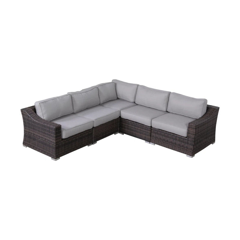 Contemporary Outdoor Rattan Wicker Sectional Seating Group With Cushions - R&R Furniture Gallery (Fountain Valley, CA)