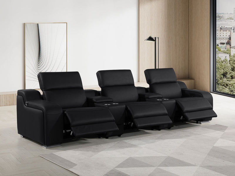 1116 - 5-Piece Modular Power Reclining Sofa In With 3 Power Recliners & Power Headrests
