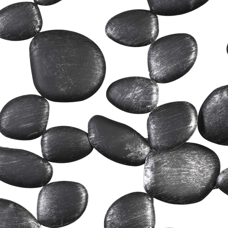 Uttermost black forged iron wall art featuring stacked skipping stones design for modern home decor.