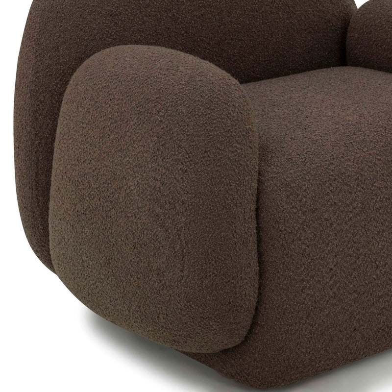 TOV Furniture Marius accent chair with plush fabric upholstery and sleek armrest design, perfect for modern living rooms.