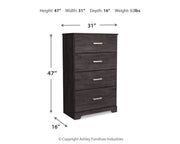 Belachime - Four Drawer Chest - Charcoal - R&R Furniture Gallery (Fountain Valley, CA)
