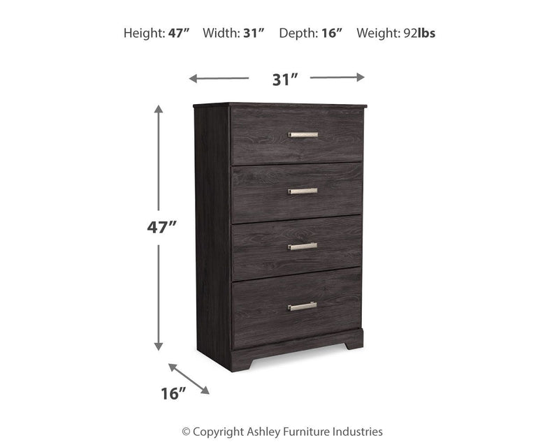 Belachime - Four Drawer Chest - Charcoal - R&R Furniture Gallery (Fountain Valley, CA)