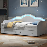 Upholstered Daybed With LED Lights And 2 Drawersme - R&R Furniture Gallery (Fountain Valley, CA)