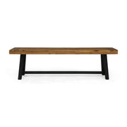 Noble House Cloud outdoor bench with acacia wood frame and slat panel design, perfect for garden or patio seating.