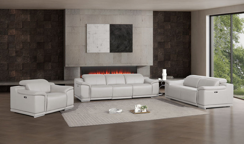 2679 - Power Reclining Sofa, Loveseat & Chair Set In Genuine Leather (6 Recliners) - R&R Furniture Gallery (Fountain Valley, CA)
