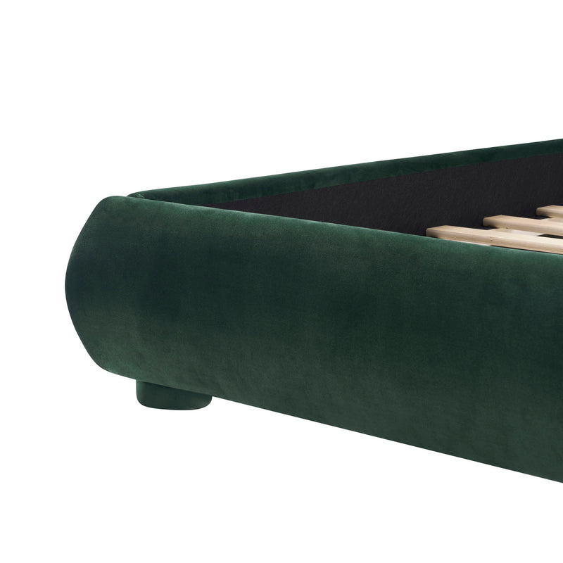 Upholstered Simple Modern Bedroom Bed With Curved Headboard - R&R Furniture Gallery (Fountain Valley, CA)