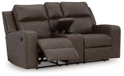 Lavenhorne - Dbl Rec Loveseat W/Console - Granite - R&R Furniture Gallery (Fountain Valley, CA)