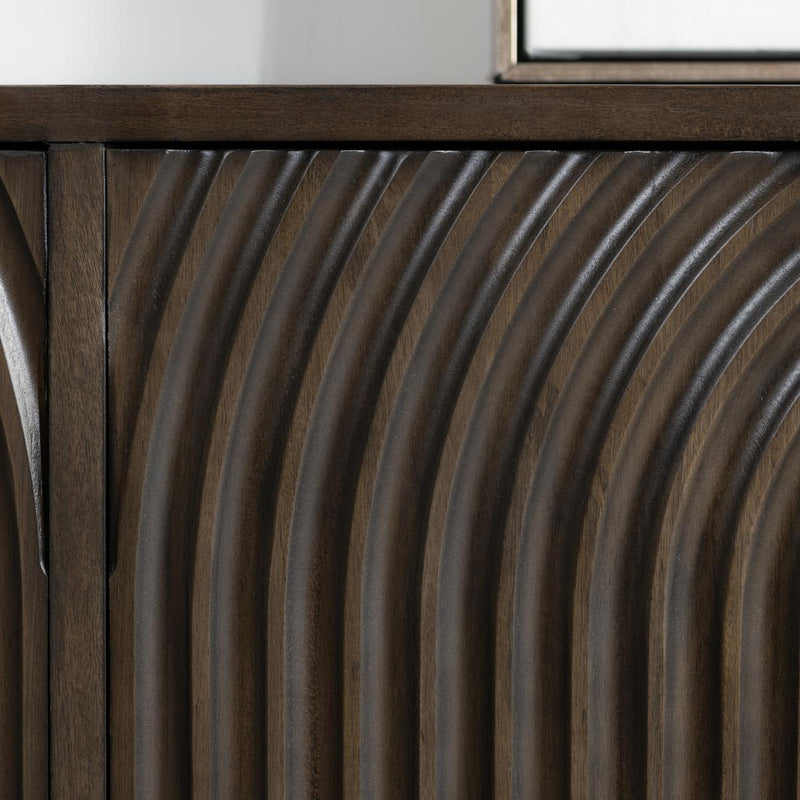 Colson - Mango Wood 4 Door Cabinet - Dark Brown - R&R Furniture Gallery (Fountain Valley, CA)