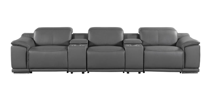 9762 - 5-Piece Modular Power Reclining Sofa And Loveseat Set With 3 Power Recliners In