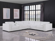 1208 - 6-Piece L-Shaped Leather Reclining Sectional With 3 Power Recliners - R&R Furniture Gallery (Fountain Valley, CA)
