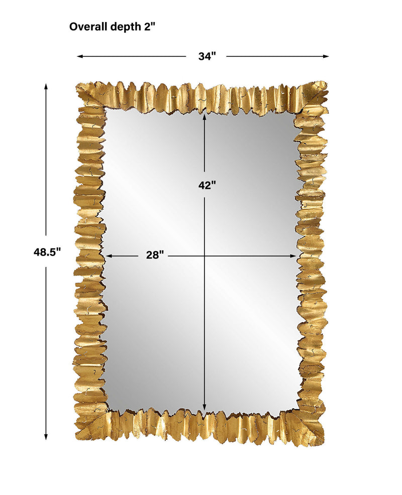Gold accent mirror by Uttermost featuring a sleek, modern design with a round shape and a reflective glass surface.