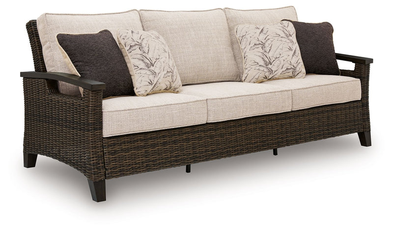 Monterey Point - Sofa With Cushion - Dark Brown - R&R Furniture Gallery (Fountain Valley, CA)