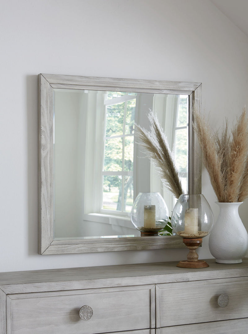 Modus Boho Chic plain mirror in washed white with a simple frame, standing upright against a neutral background.