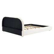 Upholstered Simple Modern Bedroom Bed With Curved Headboard - R&R Furniture Gallery (Fountain Valley, CA)
