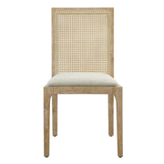 Dining Chair With Synthetic Cane Back And Upholstered Seat (Set of 2) - Natural - R&R Furniture Gallery (Fountain Valley, CA)