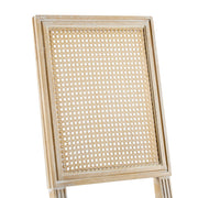 French Country Dining Chair With Rectangular Cane Backrest And Smooth Upholstered Seating - R&R Furniture Gallery (Fountain Valley, CA)