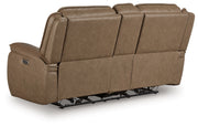 Glencroft - Power Reclining Loveseat With Console / Adjustable Headrest - Sahara - R&R Furniture Gallery (Fountain Valley, CA)