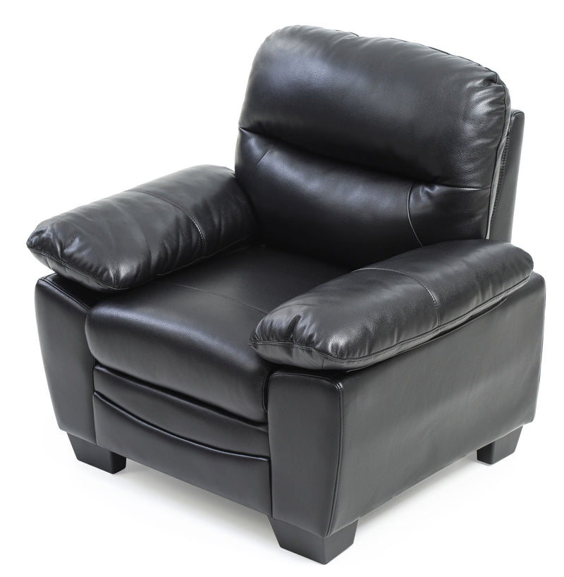 Glory Furniture Marta armchair with plush fabric upholstery and modern design, featuring a comfortable cushioned seat and stylish armrests.