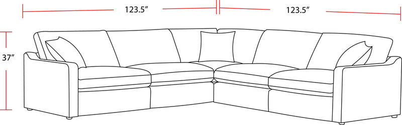 Surrender - 5 Piece Modular Sectional - Burmese Nature - R&R Furniture Gallery (Fountain Valley, CA)