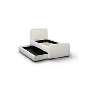 TOV Furniture Briella trundle bed with wooden frame and mattress, featuring a sleek modern design suitable for a guest room or kids' bedroom.
