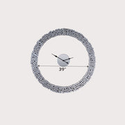 Kachina - 39" Wall Clock - Mirrored & Faux Gems - R&R Furniture Gallery (Fountain Valley, CA)