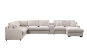 Celine - Fabric Corner Sectional Sofa With Right-Facing Chaise, Cupholders, And Charging Ports - R&R Furniture Gallery (Fountain Valley, CA)
