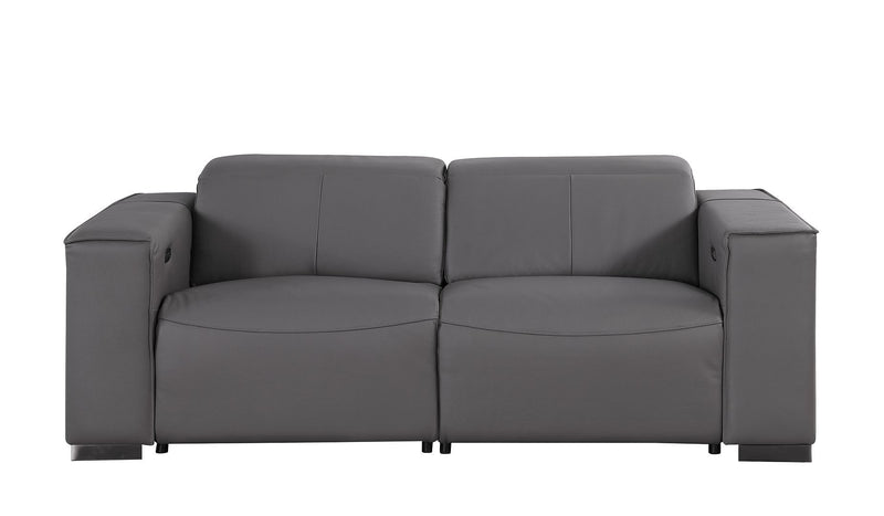1208 - Leather Reclining Set (Sofa & Loveseat With 4 Power Recliners)
