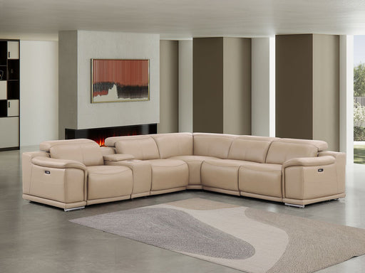 2679 - 6-Piece L-Shaped Power Reclining Sectional In Genuine Leather (3 Recliners) - R&R Furniture Gallery (Fountain Valley, CA)