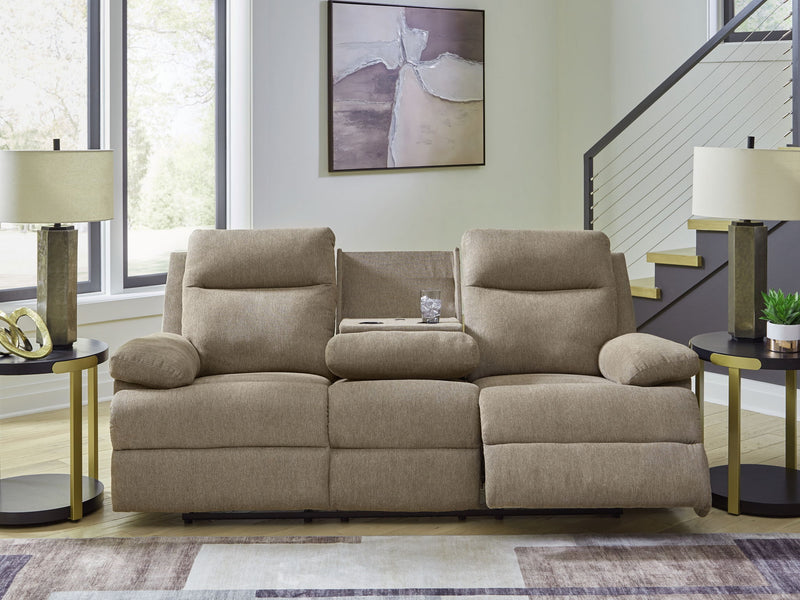 Side-Swipe - Reclining Sofa With Drop Down Table - R&R Furniture Gallery (Fountain Valley, CA)