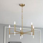 Courtyard - 5 Light Candle Chandelier - Clear / Gold - R&R Furniture Gallery (Fountain Valley, CA)